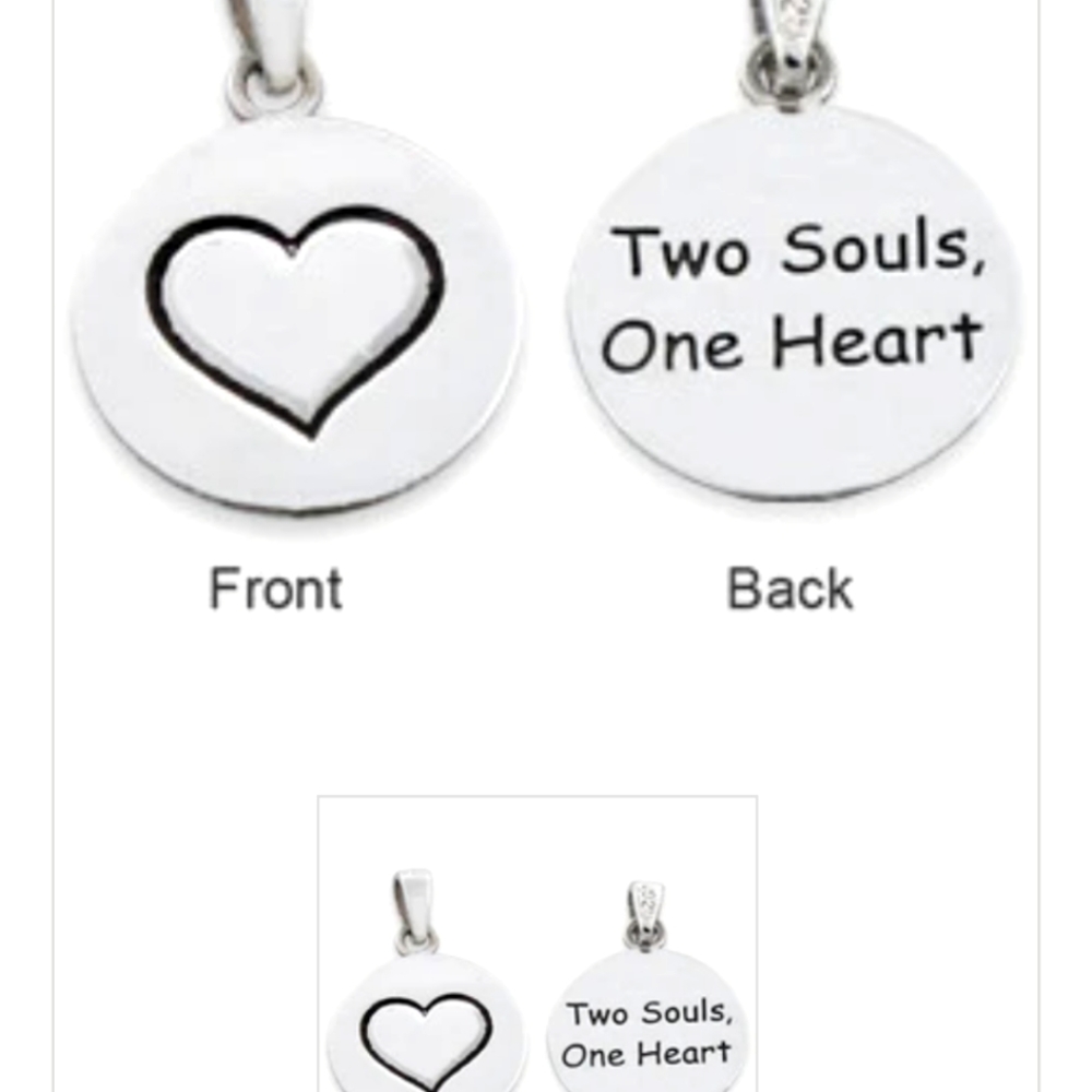 925 sterling silver two souls one heart